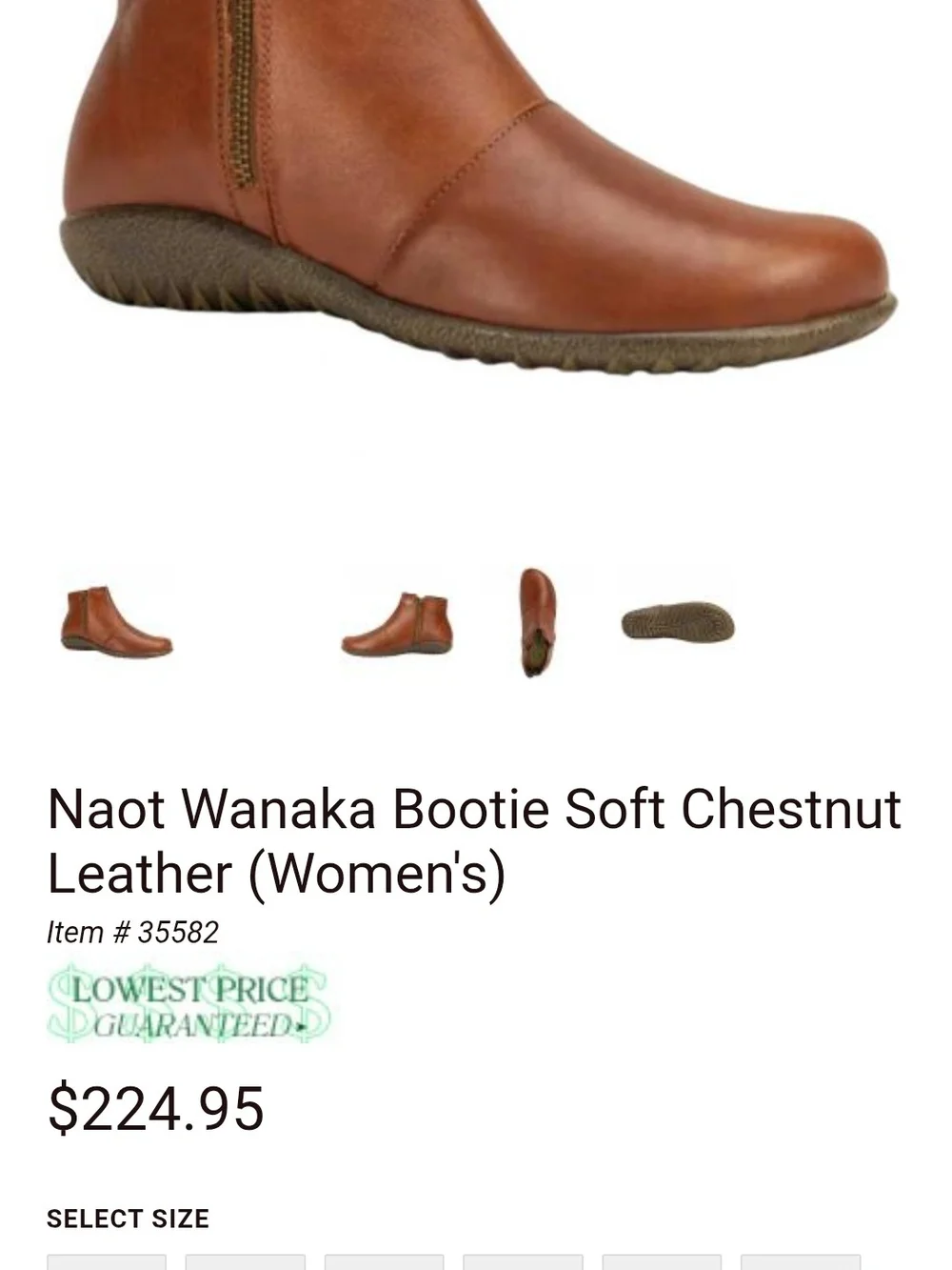Naot smooth chestnut